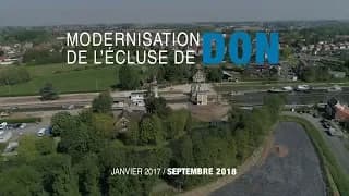 Les travaux de modernisation de l'écluse de Don réalisés par le Groupe BAUDIN CHATEAUNEUF.